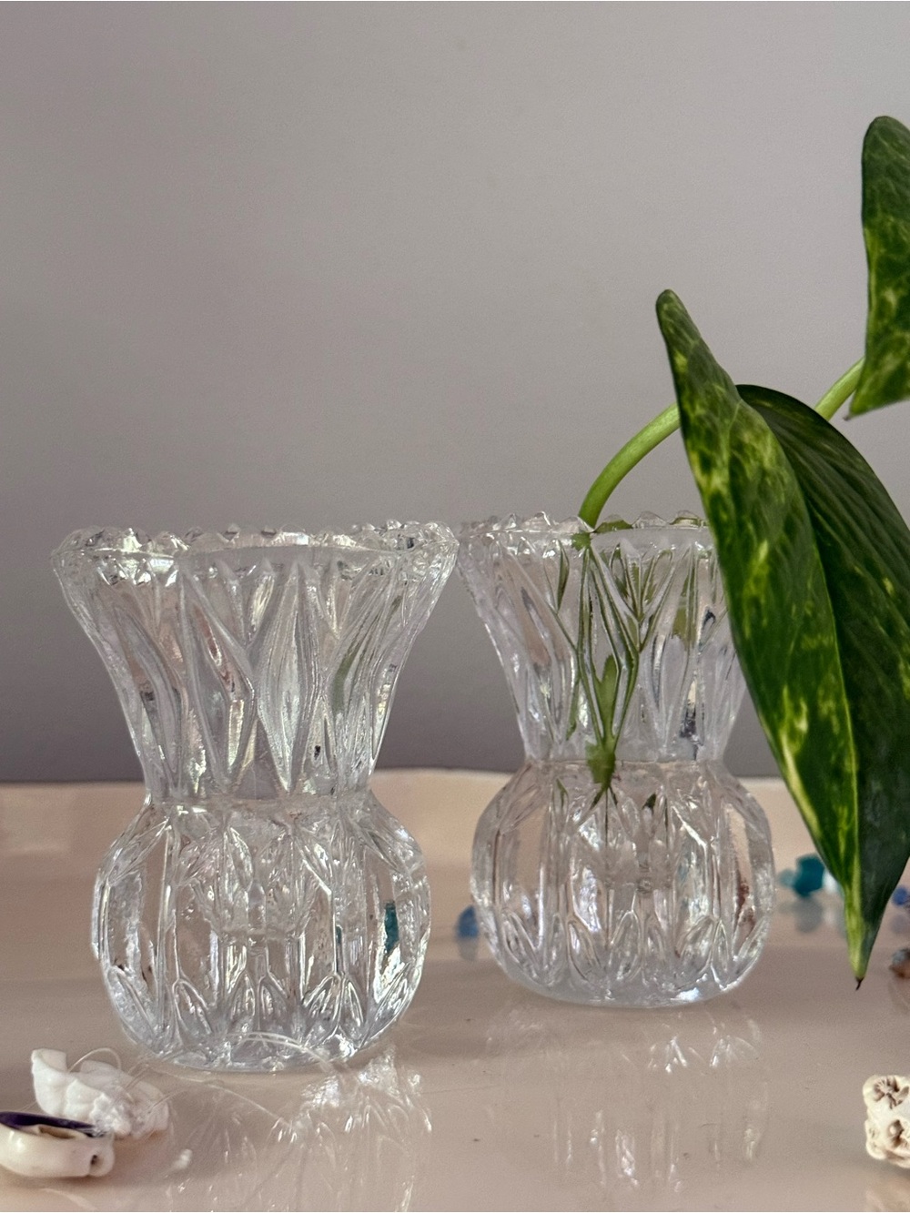 Princess House Lead Crystal Bud Vases - Set of 2